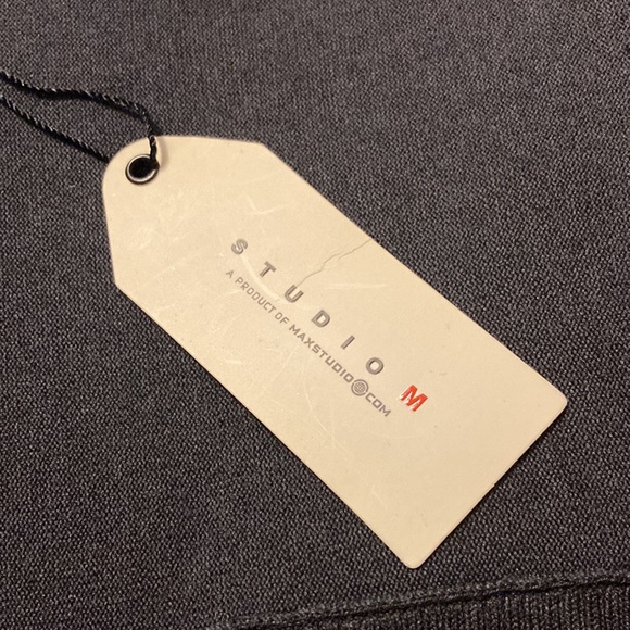 Studio M by Max Studio silk-cotton blend bell sleeve grey square neck dress. NWT - Picture 8 of 9